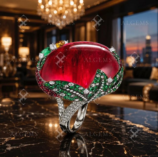 The Crimson Leaf Ring