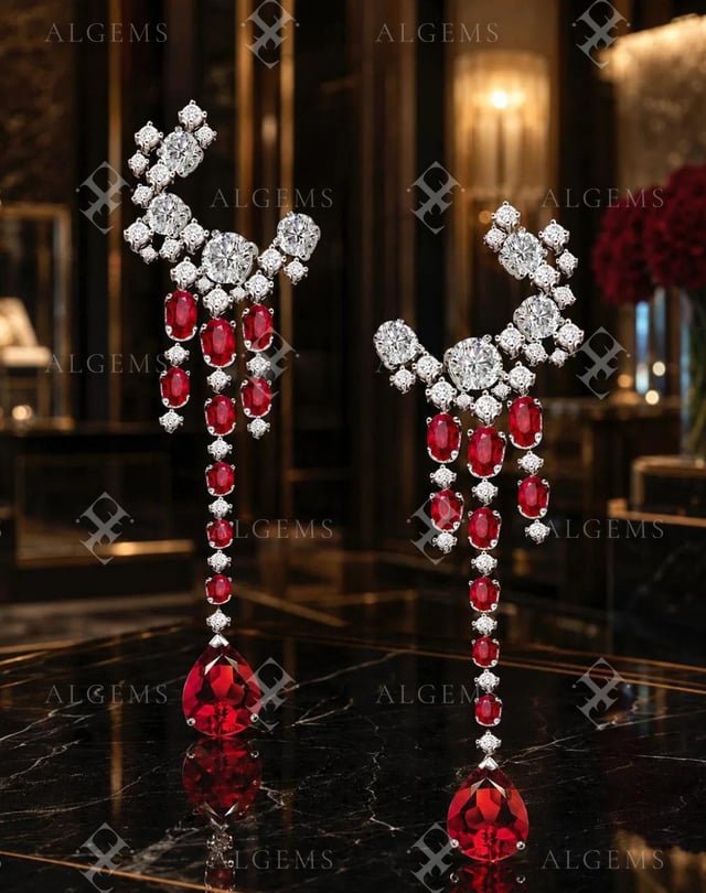The Ruby Rain Earrings