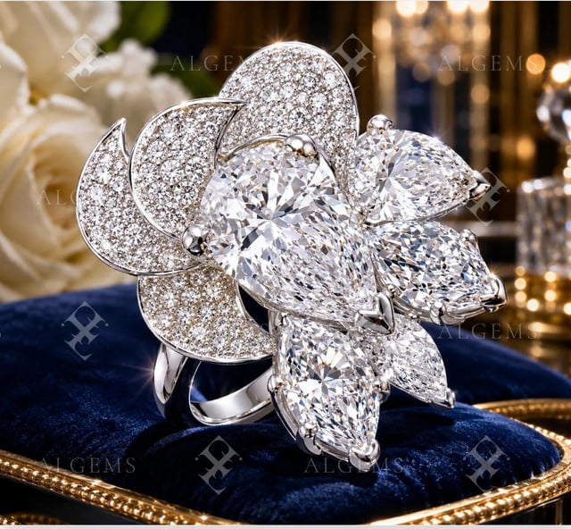 The Diamond Petal Ring